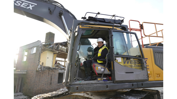 Martin Tod driving an excavator