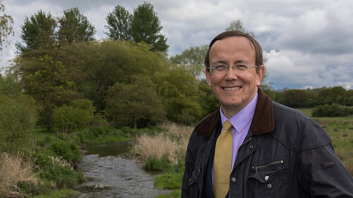 Martin Tod in front of the River Meon